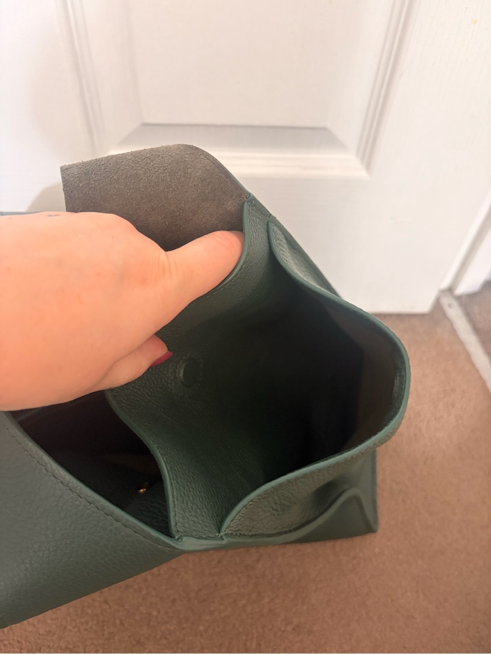 Cuyana teal double loop satchel - Picture 5 of 8